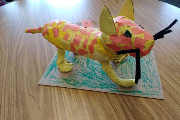 paper mache model created by 3rd grade student
