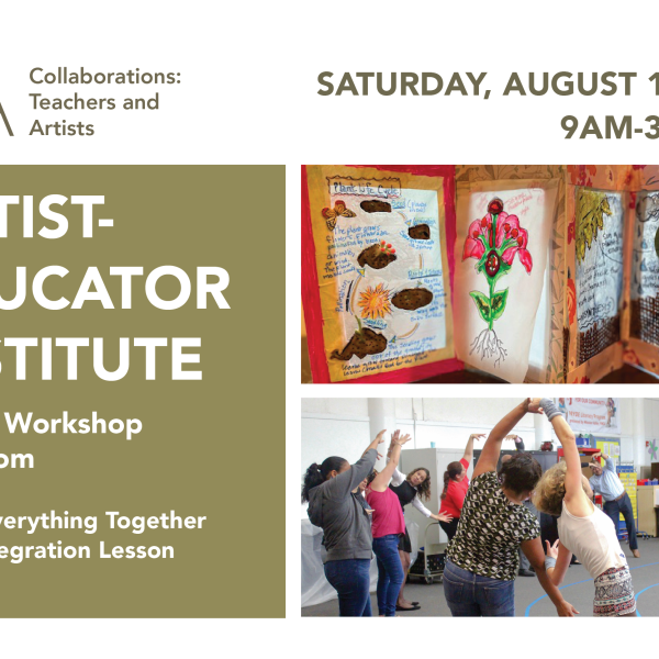 Artist Educator workshop flyer for August 12, 2023